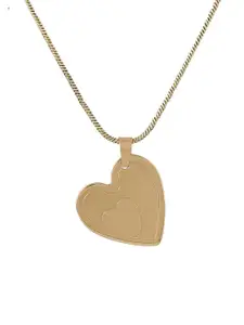 VIRAASI Gold-Plated Textured Pendant With Chain