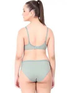 PIBU Pack Of 2 Cotton Bra Panty Lingerie Set