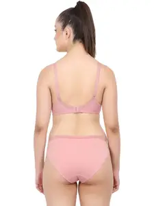 PIBU Pack Of 3 Cotton Bra Panty Lingerie Set