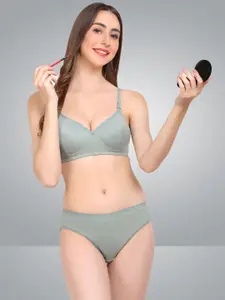 PIBU Cotton Bra Panty Lingerie Set