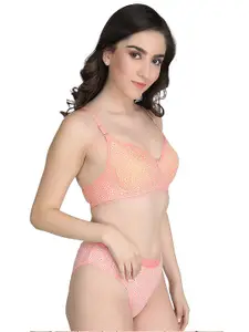 Aamarsh Pack Of 2 Printed Cotton Lightly Padded Bra With Briefs