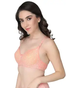 Aamarsh Floral Printed Cotton Lightly Padded Bra &  Mid-Rise Briefs