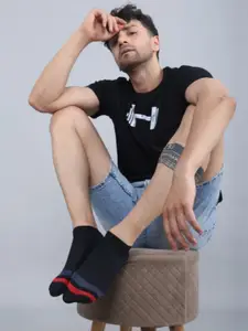 Dollar Socks Men Pack Of 5 Cotton Patterned Ankle Length Socks