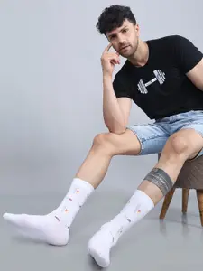 Dollar Socks Men Pack Of 3 Patterned Cotton Calf-Length Socks