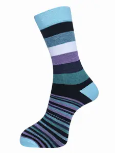 Dollar Socks Men Pack Of 5 Patterned Cotton Calf-Length Socks