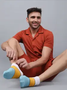 Dollar Socks Men Pack Of 3 Patterned Cotton Shoe-Liner Socks