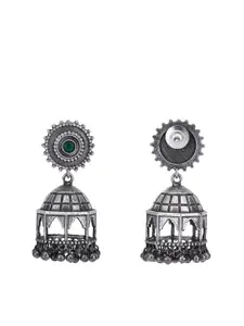 Sangria Silver Plated Oxidised Jhumkas