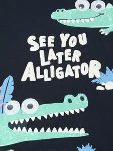 max Boys Round Neck Short Sleeves Typography Printed T-shirt