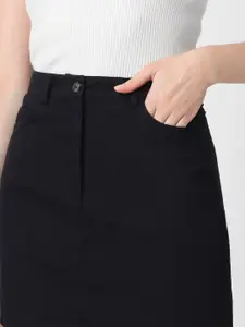 VASTRADO Pure Cotton A-Line Mini Skirt