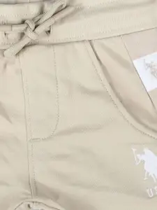 U.S. Polo Assn. Kids Boys Checked Mid-Rise Regular Fit Pure Cotton Shorts