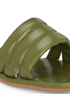 DressBerry Green Open Toe Flats