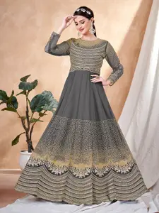 ODETTE Embellished Semi-Stitched Dress Material