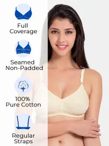 Souminie Pack of 2 Pure Cotton Non Padded Full Coverage Bra