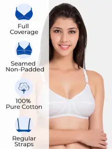 Souminie Pack of 2 Pure Cotton Non Padded Full Coverage Bra