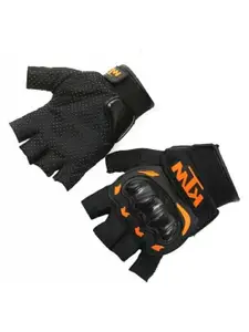 BAESD Men Patterned Leather Breathable Riding Gloves