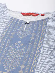 Marcia Geometric Printed Pure Cotton Straight Kurta
