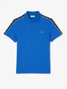 Lacoste Core Collection Logo Stripe Polo Collar Stretch Pique T-shirt
