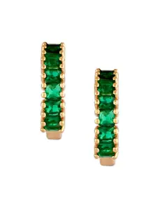 Zaveri Pearls Rose Gold-Plated Hoop Earrings