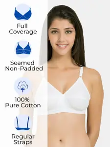 Souminie Pack of 2 Pure Cotton Non Padded Full Coverage U Back Bra