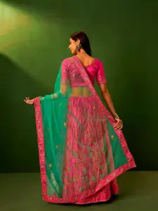Sangria Embroidered Silk Semi-Stitched Lehenga Choli