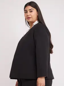 FableStreet X Plus-Size Open-Front Blazer