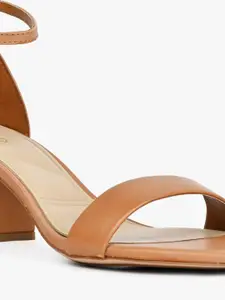 ALDO Open Toe Leather Block Heels