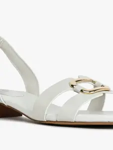 ALDO Buckles Detailed Leather Block Heels