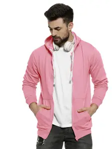 BAESD Front-Open Hooded Kangaroo Pocket Ribbed Cotton Casual Sweatshirt