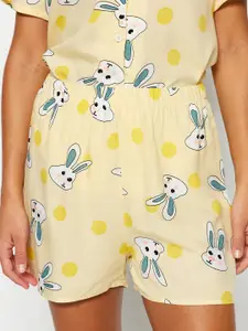 Trendyol Conversational Printed Night suit