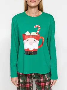 Trendyol Graphic Printed Pure Cotton Night suit