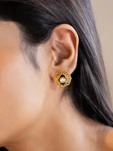 SHAYA Gold Plated Circular Studs