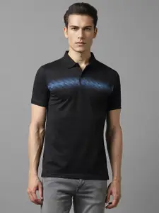 Louis Philippe Sport Men Black Polo Collar Pockets Slim Fit T-shirt