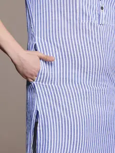 House of Pataudi Jashn Striped Kurta