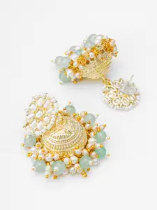 aadita Gold-Plated Contemporary Jhumkas