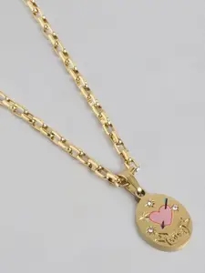 Carlton London Gold-Plated Oval Pendant with Chain