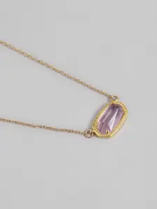 Carlton London Gold-Plated CZ Oval Pendants with Chains