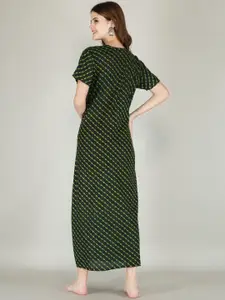 JVSP FASHION Pack Of 2 Printed V-Neck Cotton Maxi Nightdress