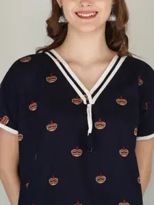 JVSP FASHION Pack Of 2 Printed Pure Cotton Maxi Nightdress