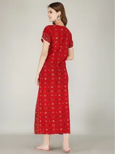 JVSP FASHION Pack of 2 Floral Printed V-Neck Pure Cotton Maxi Nightdress