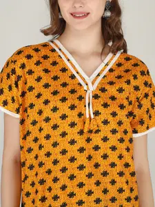 JVSP FASHION Pack Of 2 Printed Pure Cotton Maxi Nightdress