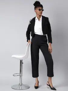 SHOWOFF Embellished Cotton Comfort-Fit Single-Breasted Blazer