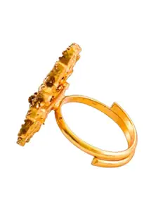 Pihtara Jewels Gold-Plated Adjustable Finger Ring