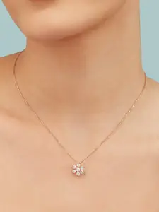 Zavya Rose Gold Plated 92.5 Sterling Silver Pendant With Chain