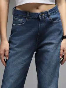 High Star Women 90's Straight Fit High-Rise Clean Look Light Fade Cotton Jeans