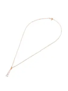 Zaveri Pearls Rose Gold-Plated CZ Stone- Stunted Pendants with Chains