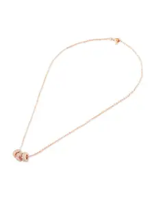 Zaveri Pearls Rose Gold-Plated CZ Stone- Stunted Pendants with Chains