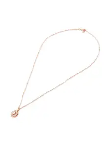 Zaveri Pearls Rose Gold-Plated CZ Stone- Stunted Pendants with Chains