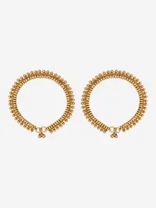 Kushal's Fashion Jewellery Set of 2 Gold-Plated Anklets