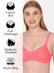 KOMLI Pack of 2 Everyday Medium Padded Full Coverage Padded T-Shirt Bra