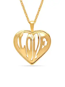 LeCalla Gold-Plated Heart Shaped Sterling Silver Pendants with Chains